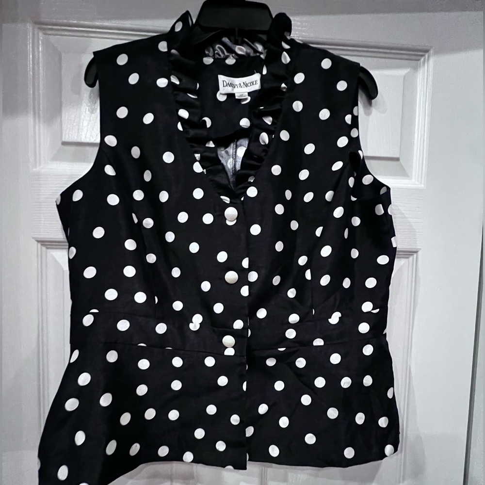 Danny &Nicole button down blouse ruffled collar size 16P